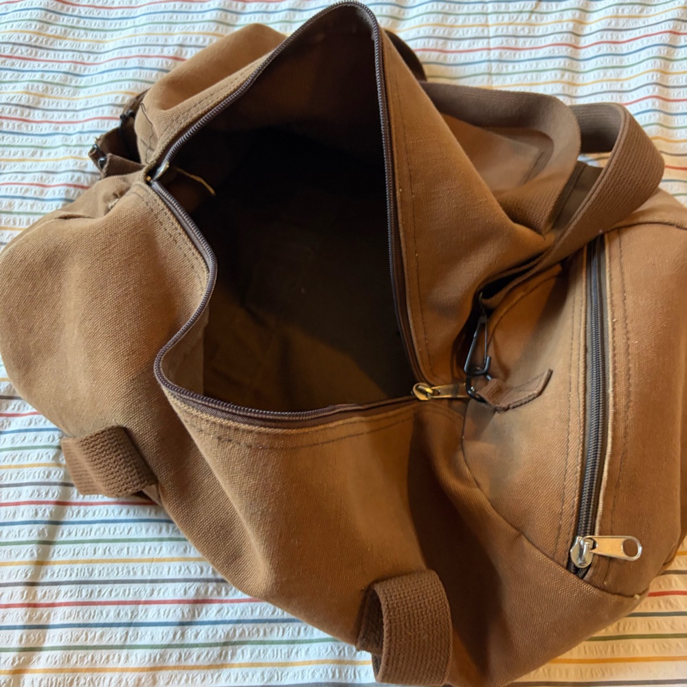 Rothco Heavy-Duty Canvas Shoulder Duffle Bag, Brown - Picture 4 of 4